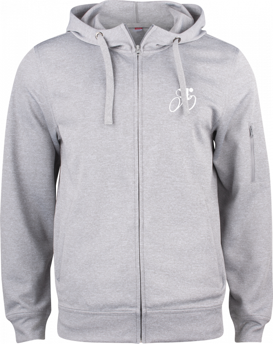 Clique - Hvidovre Cykelklub Hoodie W. Zip Men - Grey melange