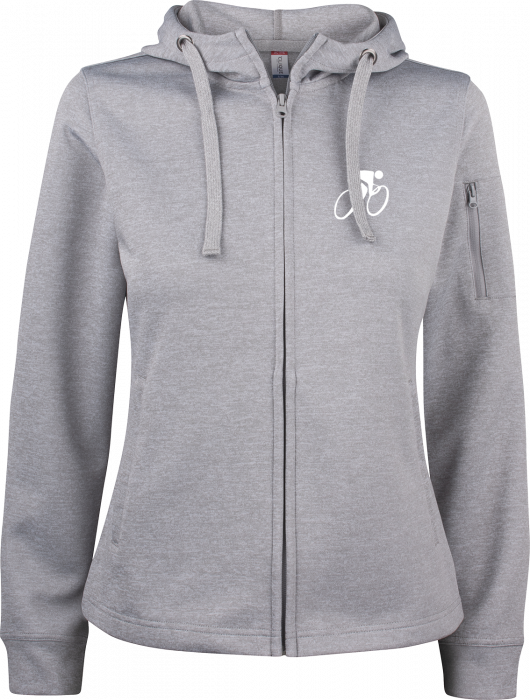 Clique - Hvidovre Cykelklub Hoodie W. Zip Women - Grey melange