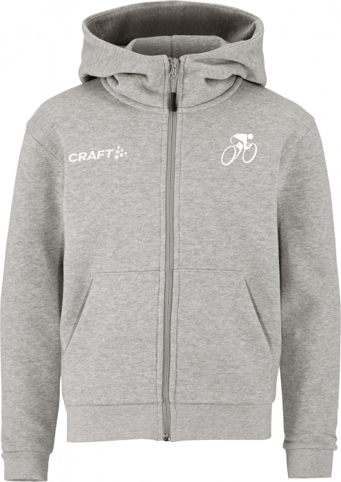 Craft - Hvidovre Cykelklub Hoodie W. Zip Kids - Grå Melange DK